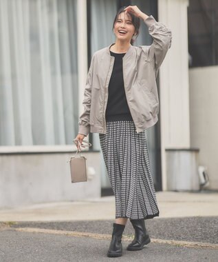 ANY 【洗濯機可能/撥水】MA-1 ギャザーブルゾン ライトモカ