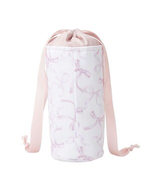 Maison de FLEUR 【保冷機能付き】リボン柄巾着ボトルケース Pink