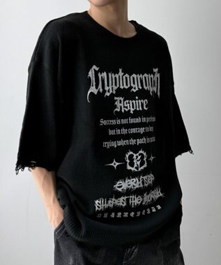 WEGO ダメージボーダーニットプルオーバー(SS)