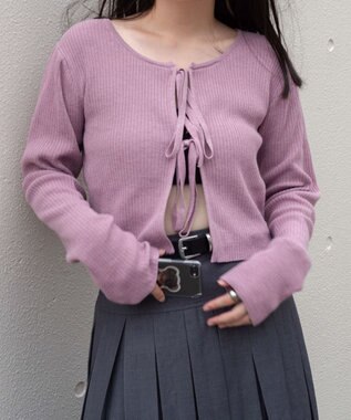 WEGO リボンリブカーディガン ピンク