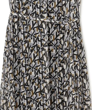 23区 L 【洗える】Ratti アブストラクトプリント ワンピース ブラックプリント