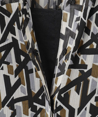 23区 L 【洗える】Ratti アブストラクトプリント ワンピース ブラックプリント