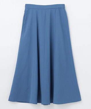 ANY リネンライクオックス フレアスカート ブルー