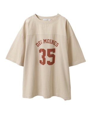 AMERICAN HOLIC ピグメント加工フットボールＴシャツ Ivory