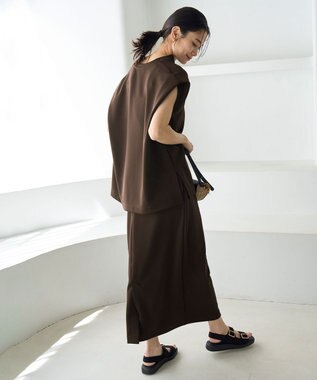 UNFILO L BEAUTY FORM JERSEY Light Iラインスカート ブラウン