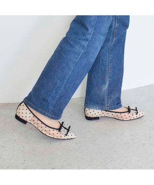 MODE ET JACOMO <carino>ドットチュールパンプス ベージュ