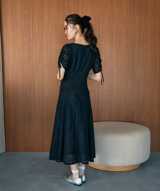 earth music&ecology パネル切り替えレースワンピース Black