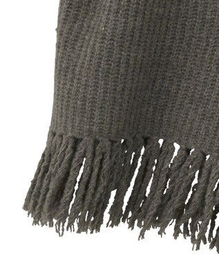 AMERICAN HOLIC 裾フリンジニットショートベスト Gray Beige