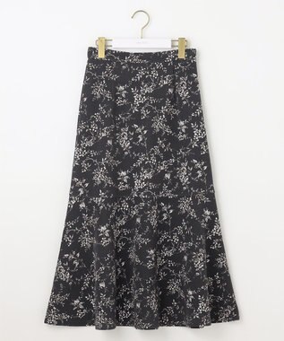 ANY SIS 【洗える】フラワープリントペプラム スカート スレート系