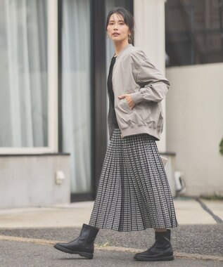 ANY 【洗濯機可能/撥水】MA-1 ギャザーブルゾン ライトモカ