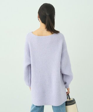 earth music&ecology カラーネップスパンコールニットチュニック Lavender