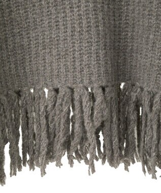 AMERICAN HOLIC 裾フリンジニットショートベスト Gray Beige