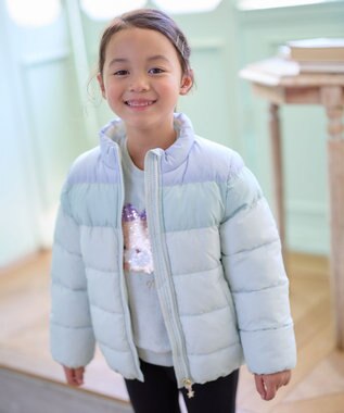 ANY KIDS 【洗濯機OK】中綿 ガーリー コート ミント系