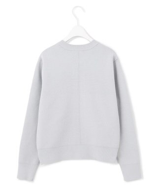 ICB L 【洗える】コットンポリエステルスムース ニットブルゾン シルバー系