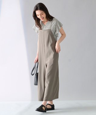 ANY 【接触冷感/UVケア】イージーケア サロペットパンツ モカブラウン