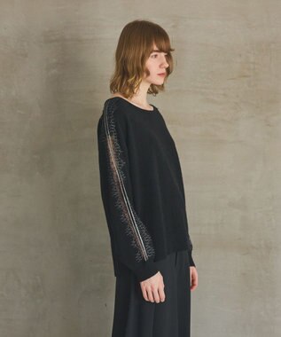 GRACE CONTINENTAL レーススリーブトップ ブラック