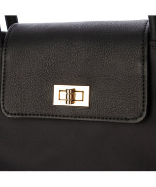 UNBILLION VERYコラボ　ペルケ perche / 牛革フラップナイロントートバッグ ブラック