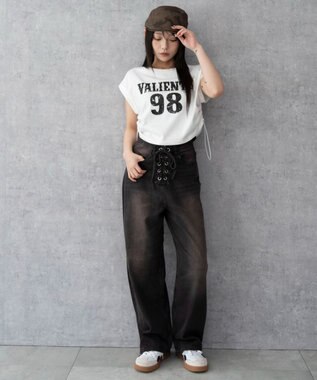 WEGO レースアップデニムパンツ ブラック