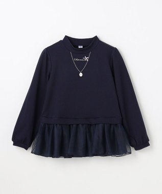 ANY KIDS 裏起毛 ネックレス トレーナー ネイビー