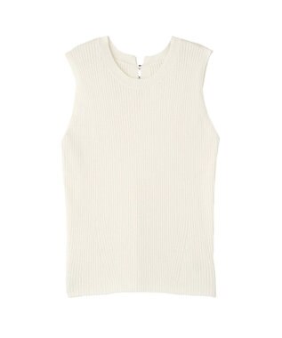 earth music&ecology 前後2WAYスリット釦タンクトップ Ivory