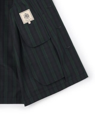 J.PRESS MEN 【オンオフ兼用 / ストレッチ / 撥水 / 洗える】トリコット3レイヤーバルマカンショートコート / フードデタッチャブル ネイビー系3