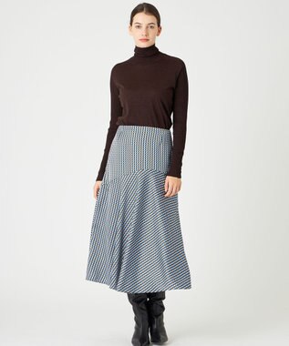 BEIGE， MABILLON / フレアスカート Sax x Brown