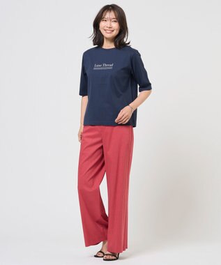 J.PRESS LADIES S ロゴTシャツ ネイビー系