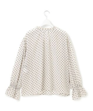 23区 【洗える】クレープドットフロッキー ブラウス ベージュ系