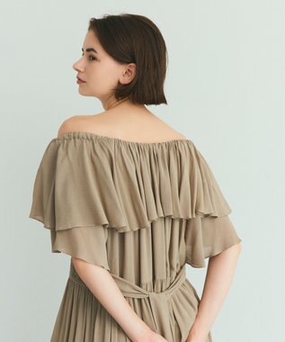 GRACE CONTINENTAL ラッフルレース切替マキシ カーキ