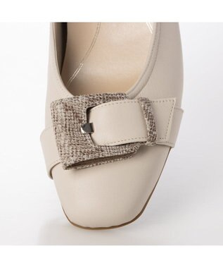 Riz raffinee <Riz raffinee>【3E】バックルモチーフパンプス アイボリーコンビ