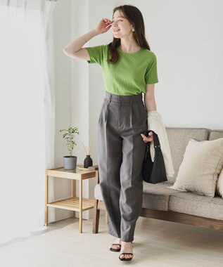 WEGO 【洗える/SML】コンパクトリブT ライム