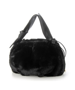 UNBILLION cachecache リボンハンドルエコファードロストバッグ ブラック