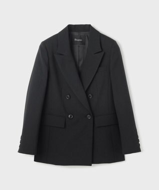 GRACE CONTINENTAL リネンライクダブルジャケット ブラック