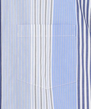 J.PRESS YORK STREET 【UNISEX】マルチストライプバンドカラー シャツ サックスブルー系7