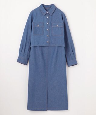 GRACE CONTINENTAL セットデニムワンピース サックス