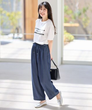 ANY 【手洗い可能/ウエストゴム】ウォッシャブルデニムパンツ ネイビー