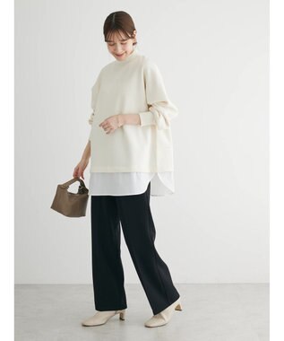 Green Parks 裏起毛ドッキングチュニック Off White