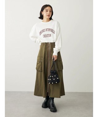 Green Parks アソートロゴ裏毛プルオーバー Off White