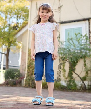 ANY KIDS 小花柄 プリント Tシャツ オフホワイト×花柄