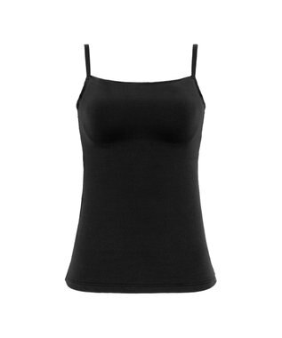 BRADELIS New York 【BRADELIS Me / ノンワイヤー・UVカット付き】 コンフォートブラトップ ブラデリス バスト補正もできる カップ付き 綿混 ブラキャミソール ブラック