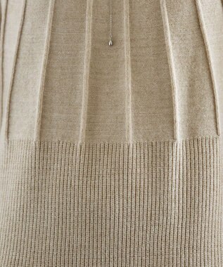 Tiaclasse L 求心片畦ニットチュニック ベージュ