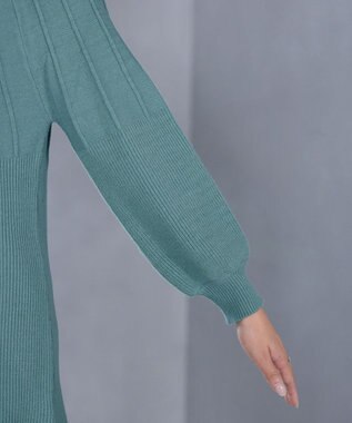 Tiaclasse L 求心片畦ニットチュニック ミント