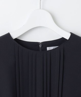 J.PRESS LADIES 【洗える】ノルディス2wayジョーゼット タックディテール ワンピース ネイビー系