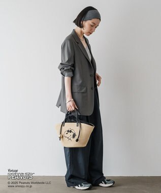 russet 【2025SS】《PEANUTS×russetコラボ第二弾》カゴトートバッグ小(CE-1515) Ivory