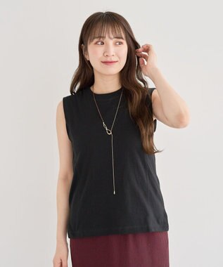 Green Parks ・ＤＯＵＢＬＥ　ＦＬＡＧＳ　ピグメント切替ノースリ Black