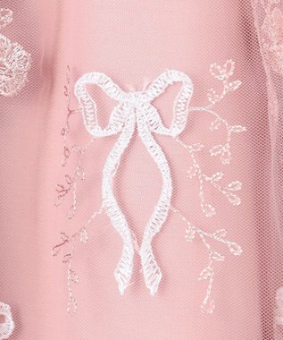 ANY KIDS バレエ刺繍チュールワンピース ホワイト×ピンク