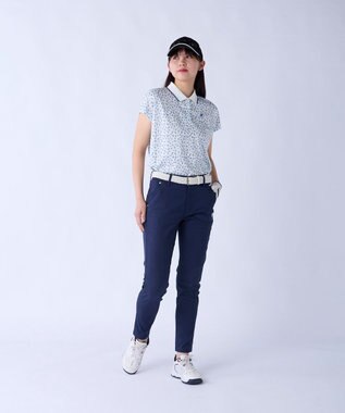 FILA GOLF／marie claire 【FILA GOLF】 ウェストロゴジャガードゴムツイルロングパンツ ネイビー