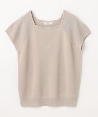 ANY 【洗濯機可能/アンチピリング/UVケア】アクリルガータースクエアニット サンドベージュ