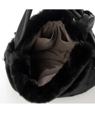 UNBILLION cachecache リボンハンドルエコファードロストバッグ ブラック