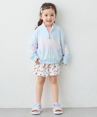 ANY KIDS 【洗濯機可能/速乾/接触冷感/水陸両用】UVカット ラッシュガード レインボー